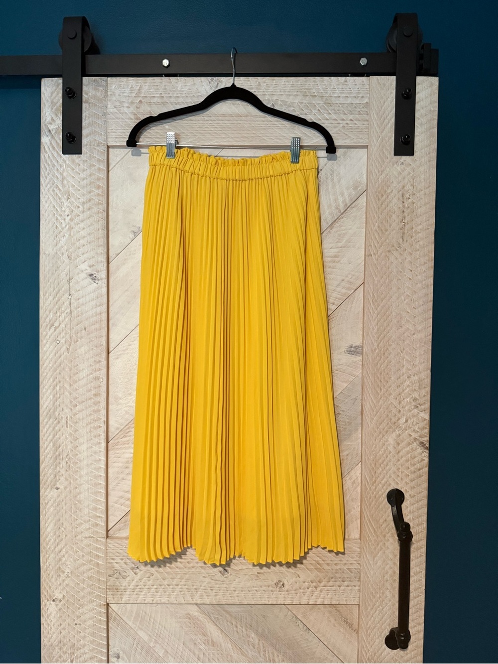 J. Crew Bright Yellow Pleated Midi Skirt